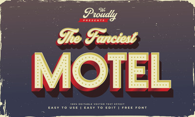 vintage retro old style American motel road sign text effect