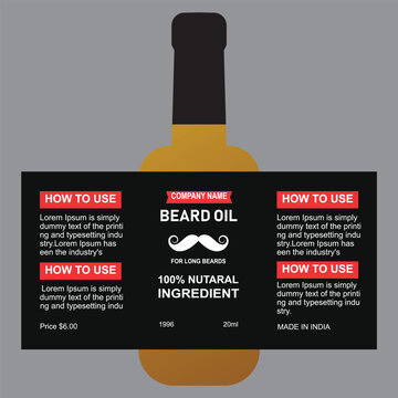 Masculine Beard Oil Label Design