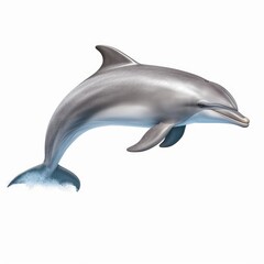 Dolphin (ocean marine animal) isolated on white background cutout, Generative AI 