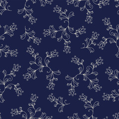 Elegant seamless pattern background with a  floral line texture