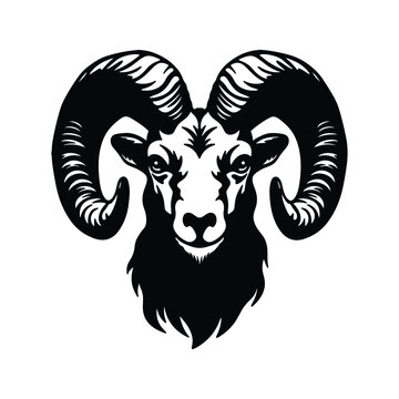 Ram head logo silhouette vector