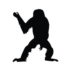 Monkey Silhouette Vector. Monkey Vector Illustration. Monkey Artwork.