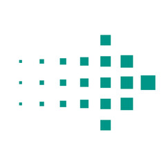 simple turquoise halftone arrow icon button and element design 