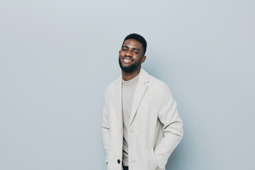 Obraz premium african man young smile emotion portrait confident happy american smiling black african