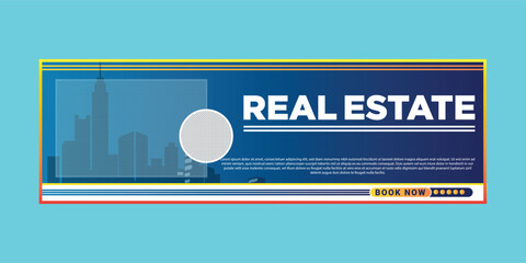 Real estate social media covers design banner ads timeline template