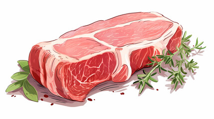 Hand drawn cartoon fresh meat illustration
