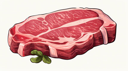 Hand drawn cartoon fresh meat illustration
