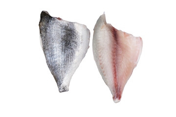 Fresh raw sea bream fillet isolated on a white background