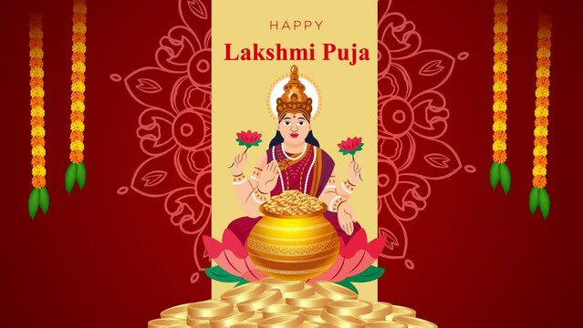 Happy Lakshmi puja wishes and greetings! Goddess Lakshmi celebration.