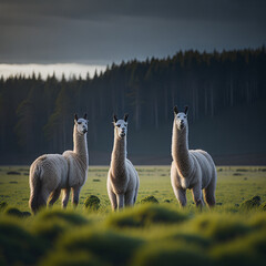 Fototapeta premium llama photography, generative ai