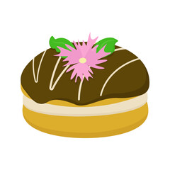 Cake with flower, vector illustration,eps 