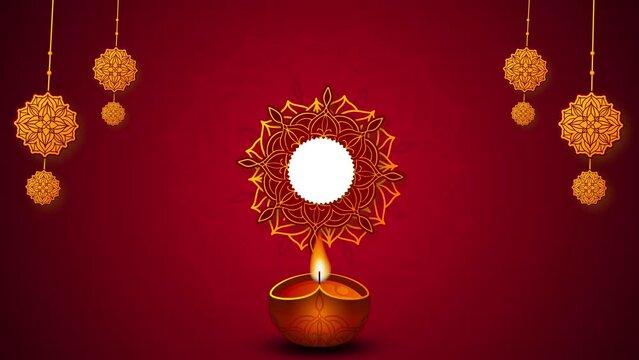 Navaratri greetings to all in Bengali text. Animated graphics and text.