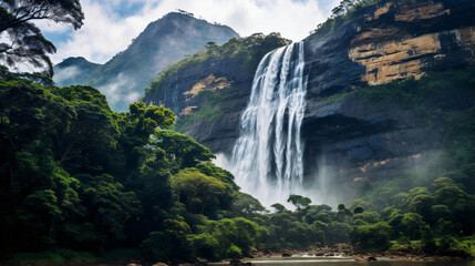 Dun Hinda waterfall in Sri Lanka
