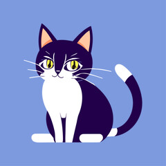 Draw vector illustration character design sticker funny cat cartoon style art and illustration