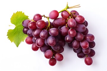 Red grape on white background