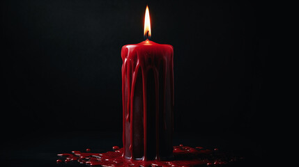 red candle dripping wax - obrazy, fototapety, plakaty