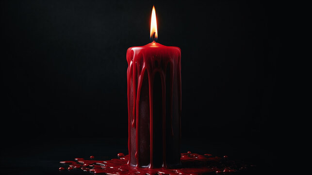 red candle dripping wax