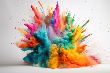 creative and artistic multicolor powder explosion texture background generative ai