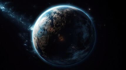 Illustration of a distant planet. Generative AI