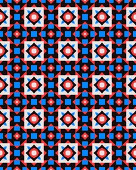 Seamless abstract ornament Geometric bright colored pattern with various elements backgrounds.
