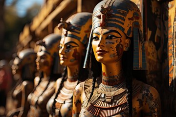 Fototapeta na wymiar Egyptian sculpture statue. Generative AI