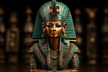 Egyptian sculpture statue. Generative AI - obrazy, fototapety, plakaty