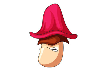 Cute Mushroom Character Design Illustration