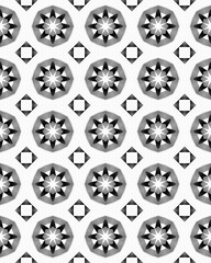 White and gray floral seamless pattern Background Traditional Arabic geometric ornament