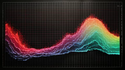 Foto op Canvas A colorful wave is shown on a graph paper © Rimsha