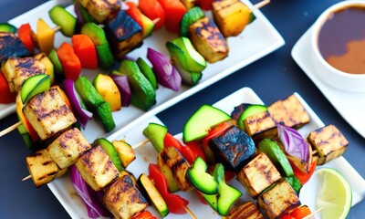 grilled vegetables on a grill