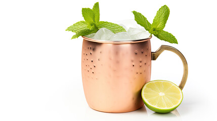 moscow mule cocktail isolated on white background