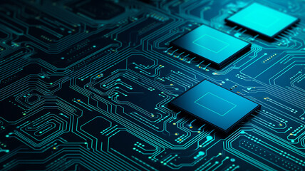 Circuit board electronic chips or electrical line engineering technology concept background
