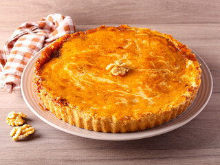 Walnut and honey tart,