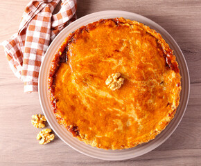 Walnut and honey tart,