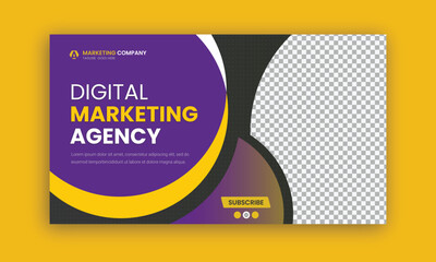 Obraz premium Corporate business and digital marketing youtube thumbnail or web banner template