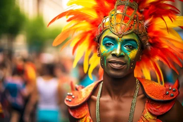 Abwaschbare Fototapete Rio de Janeiro Unidentified Carnival dancer