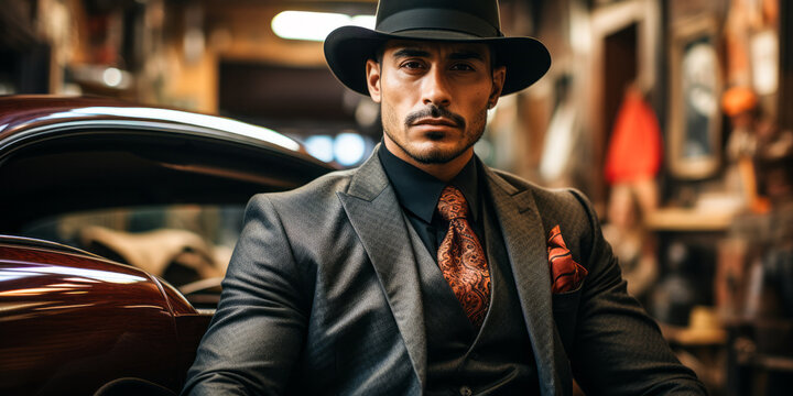 Contemporary Outlaw: A Mexican Gangster's Stylized Portrait