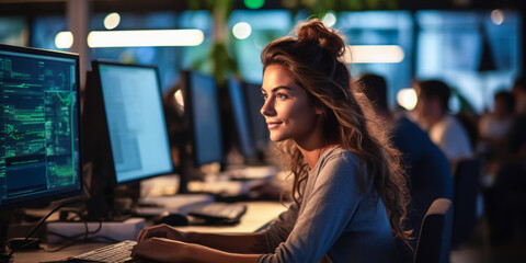 Innovating in Tech: Woman Computer Programmer Working on Application Development