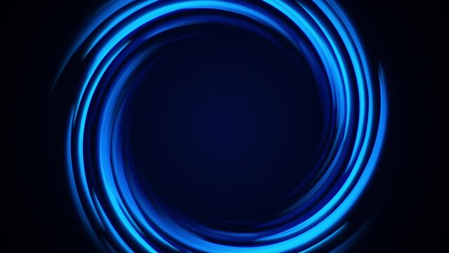 Abstract hole frame with spinning glowing lines.
