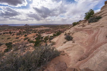 hiking the aztec butte trail, canyonlands national park, usa