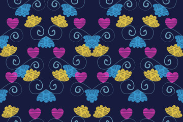
Ikat floral paisley embroidery .Ikat ethnic oriental pattern traditional.Aztec style abstract vector illustration.design for texture,fabric,clothing,wrapping,decoration.