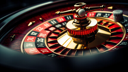 High contrast image of casino roulette in motion