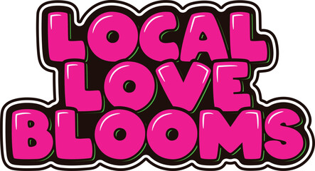 Stylish lettering vector illustration capturing the love for local businesses blossoming on Small Business Saturday