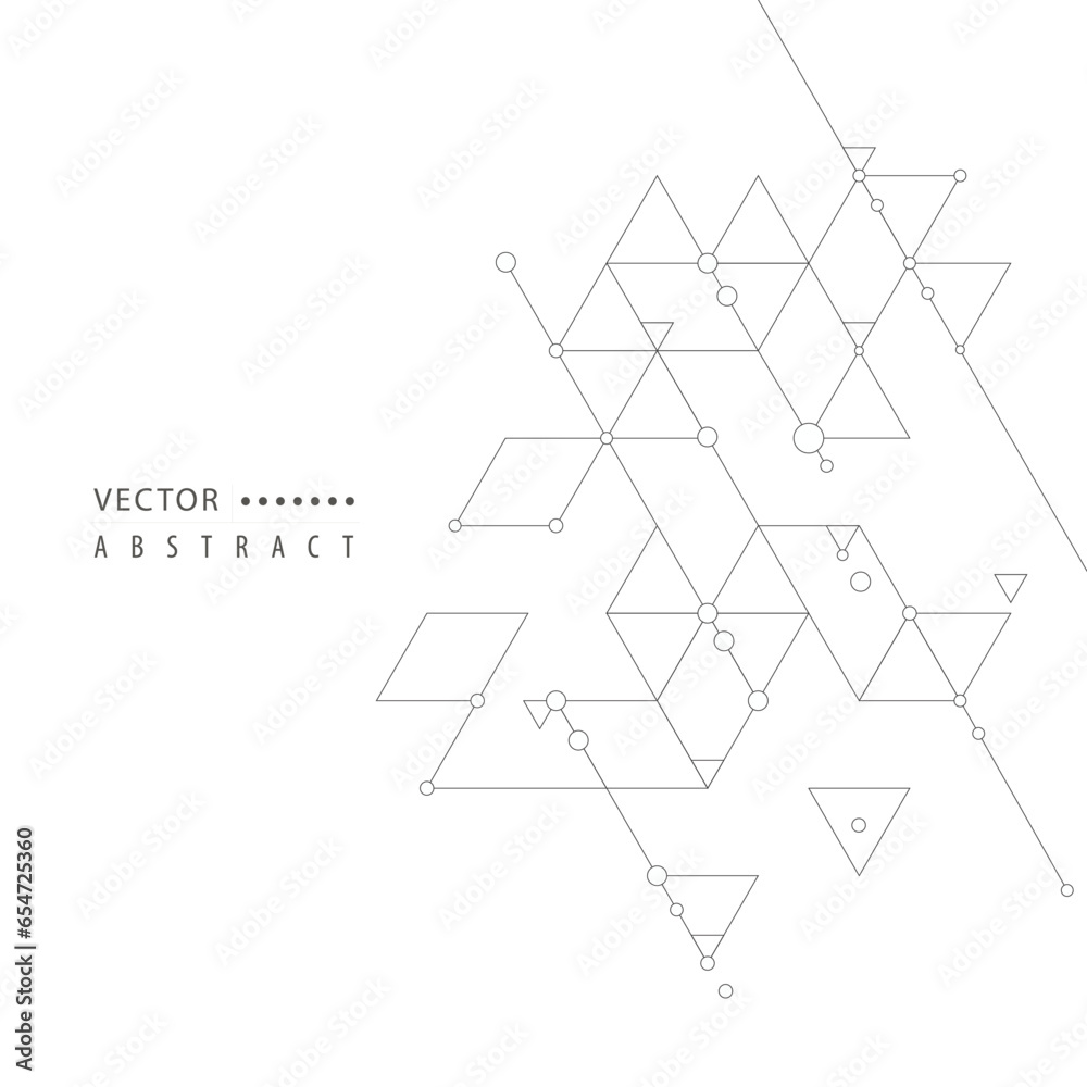 Leinwandbilder abstract background with connect triangles and dots. vector design