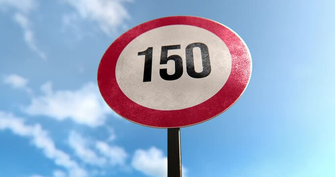 150 Max Speed Limit Sign