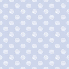 White polka dots on purple background