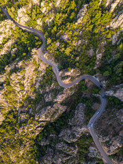 Aerial drone view of the Calanches of Piana on Corsica island, France - 654728758