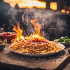 spaghetti and tomato sauce