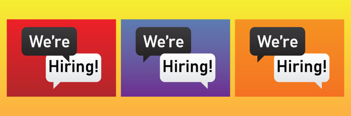 We are hiring on speech bubbles collection. Vector illustration
