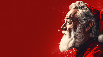 Emotional Santa Claus on isolated background